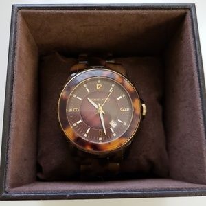 Michael Kors brown tortoise shell acetate watch